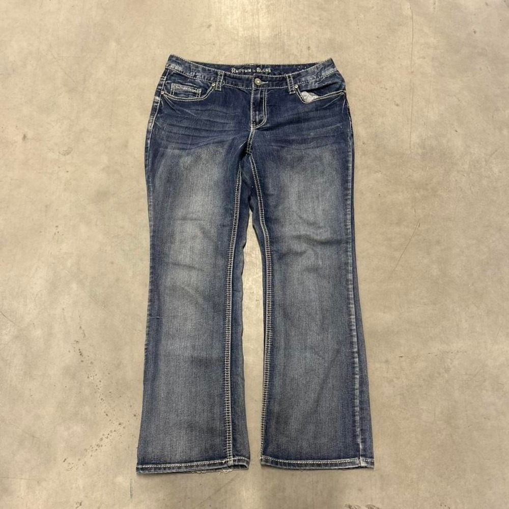 Y2K Dark Wash Flared Bootcut‎ Wide Leg Fall Essential Low Rise Jeans